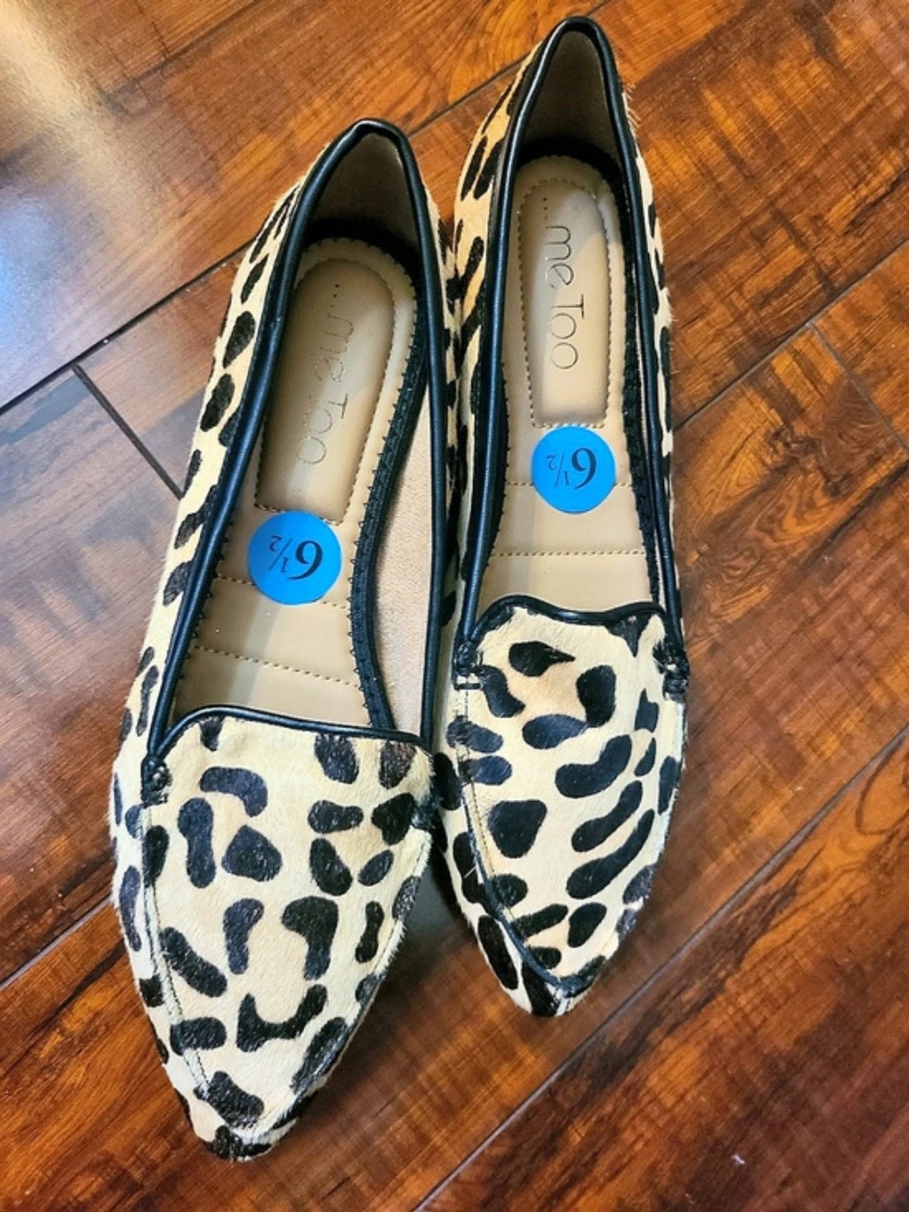 Me Too Leopard Print Pointed-Toe Flats US 6.5 New Without Tags